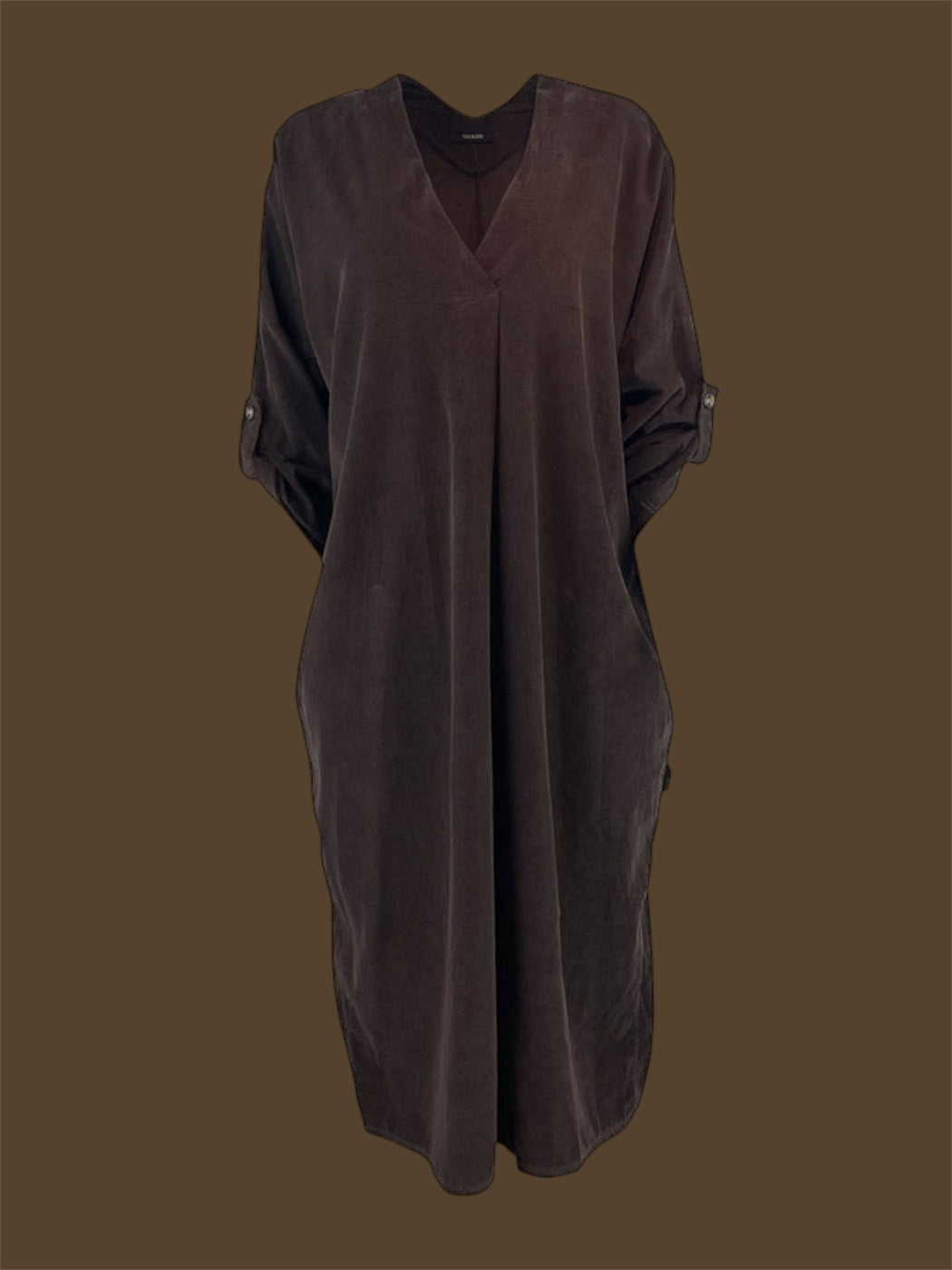 Kjole model Arken i babyfløjl med lange ærmer fra Skovbjerg