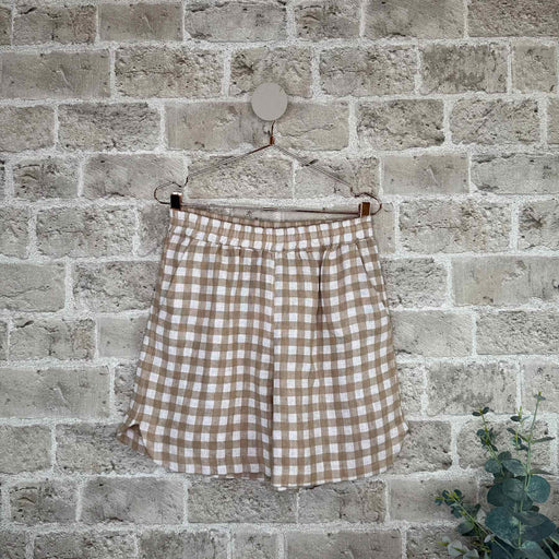 Shorts i hør med tern model Anuk fra Cabana Living