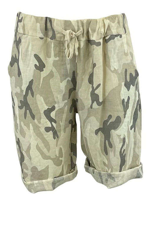 Shorts i hør camouflage fra Skovbjerg
